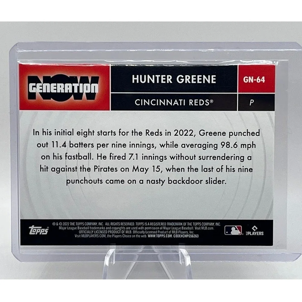 Hunter Greene Generation Now 2022 Topps GN-64 MLB Cincinnati Reds